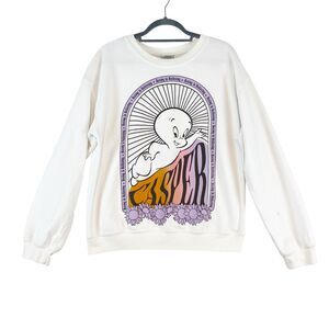 Casper Crewneck Sweatshirt Junior L (11-13) White Halloween Friendly Ghost